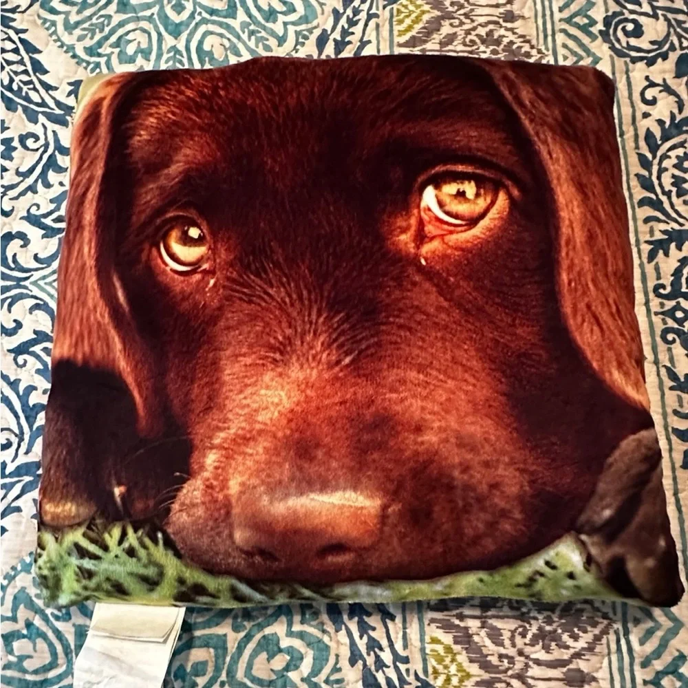 Plush Chocolate Labrador Dog Throw Blanket - Brown